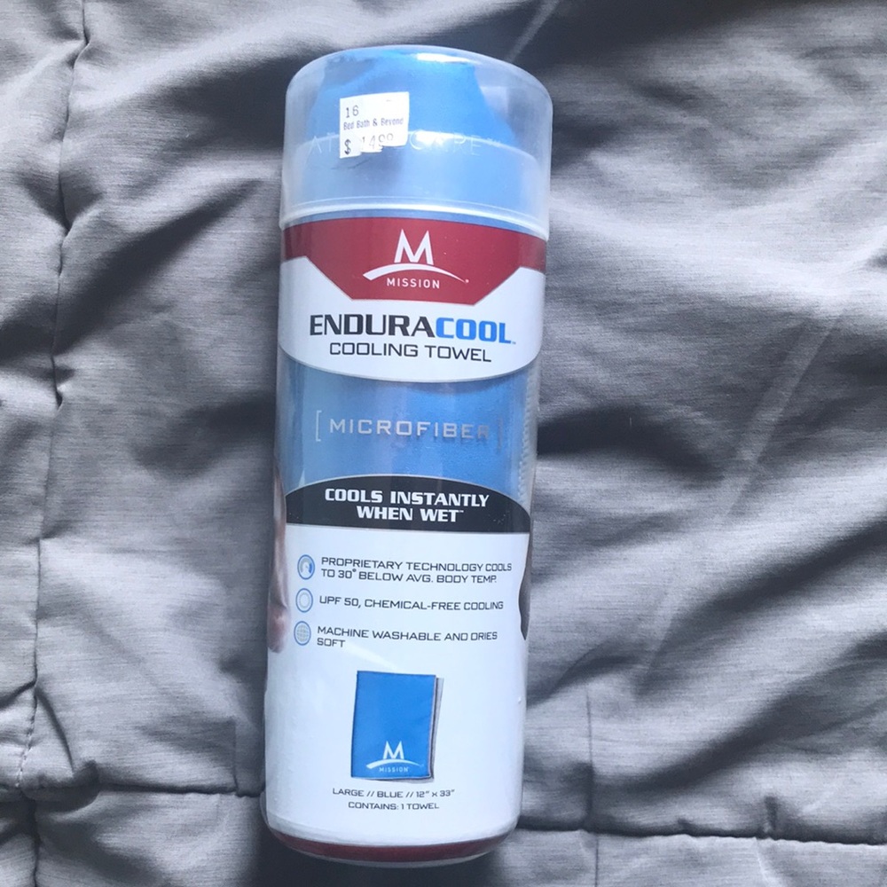 Mission unisex EnduraCool microfiber cooling towel Large -Blue Brand New